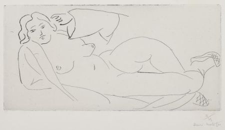 彫版 Matisse - Nu allongé, aux babouches de paille tressée 