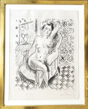 リトグラフ Matisse - Nu Au Fauteuil Sur Fond Moucharabieh