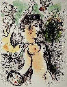 リトグラフ Chagall - Nu au visage double