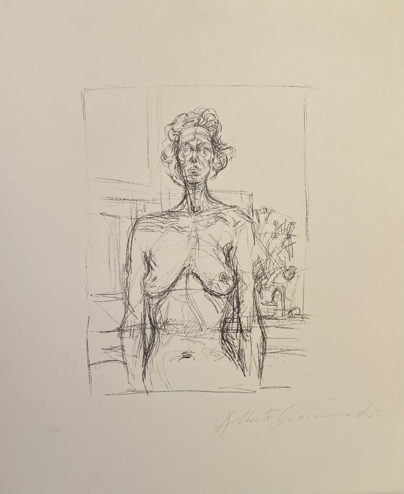 リトグラフ Giacometti - Nu Aux Fleurs