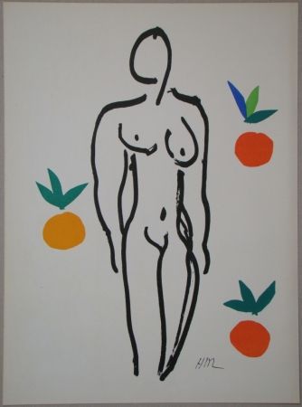 リトグラフ Matisse - Nu aux oranges