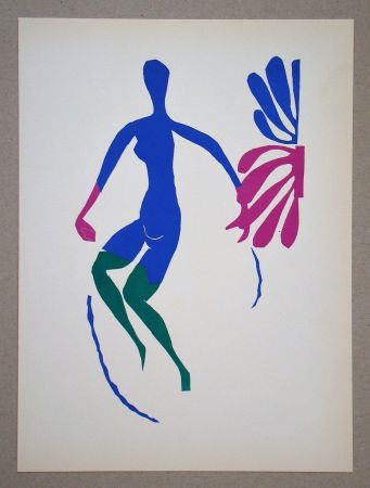リトグラフ Matisse (After) - Nu bleu avec des bas verts - 1952