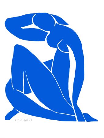 リトグラフ Matisse - Nu Bleu II (Blue Nude II)