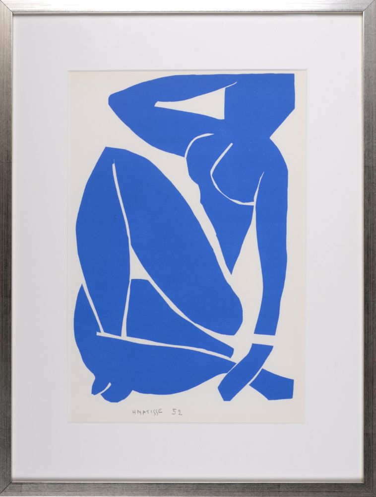 リトグラフ Matisse (After) - Nu Bleu III, 1958 - FRAMED