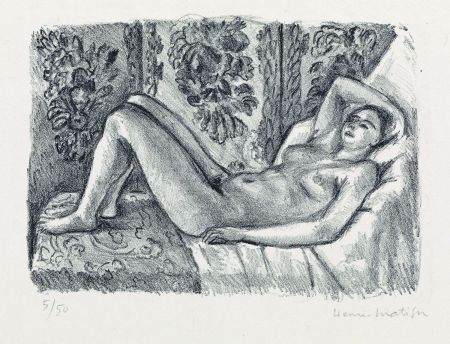 リトグラフ Matisse - Nu couché au paravant Louis XIV