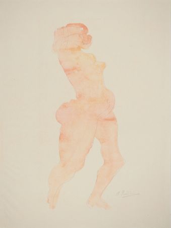 リトグラフ Rodin - Nu dansant