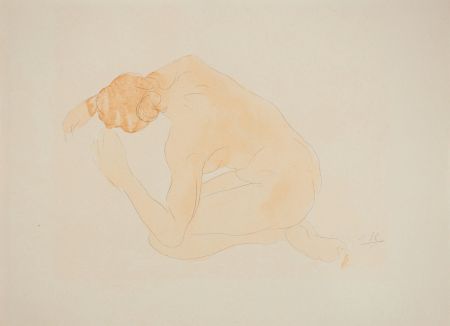 リトグラフ Rodin - Nu s'étirant