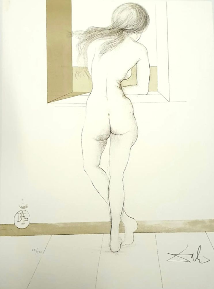 リトグラフ Dali - Nude at the Window