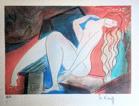 リトグラフ Le Kinff - Nude, Lithograph in colours on Arches paper EA/Artist proof