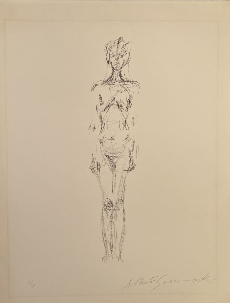 リトグラフ Giacometti - Nue Debout