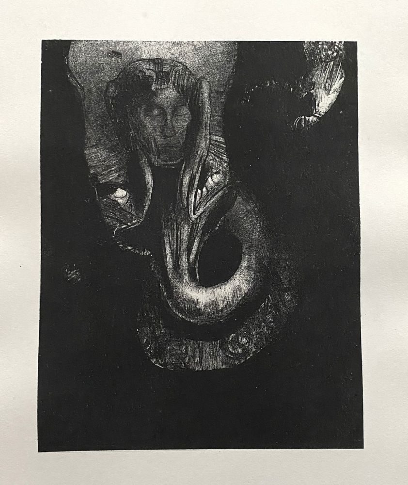 リトグラフ Redon - Oannès : moi, la première conscience du chaos...