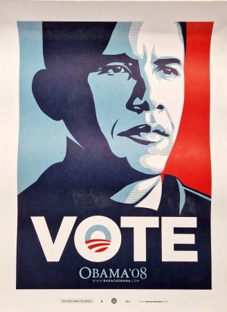 掲示 Fairey - Obama Vote Poster