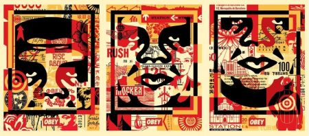 リトグラフ Fairey - Obey 3 Face Collage
