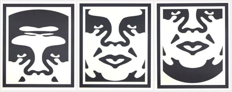 リトグラフ Fairey - Obey 3 Face (White)
