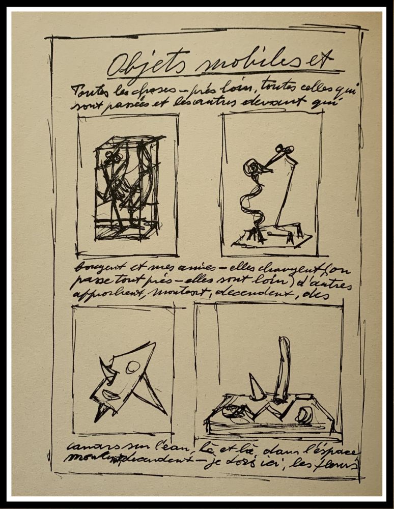 リトグラフ Giacometti - OBJETS MOBILES ET MUETS I
