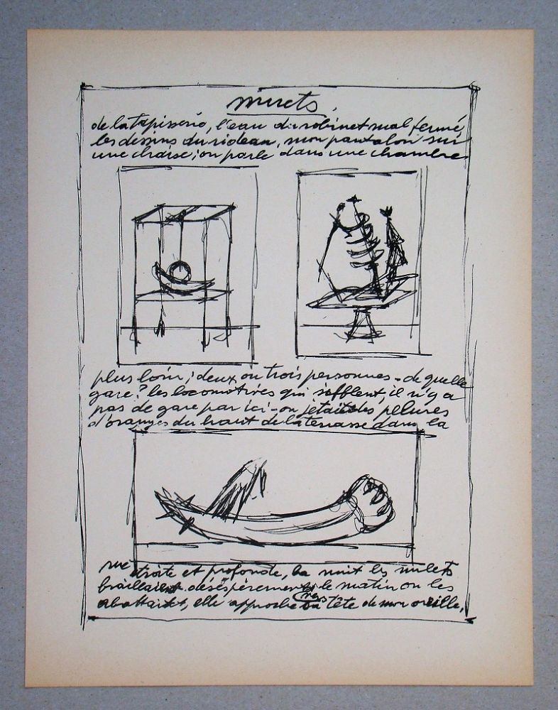 リトグラフ Giacometti - Objets mobiles et muets Part II.