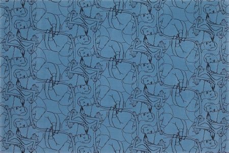リトグラフ Dheedene - Octopus - Blue