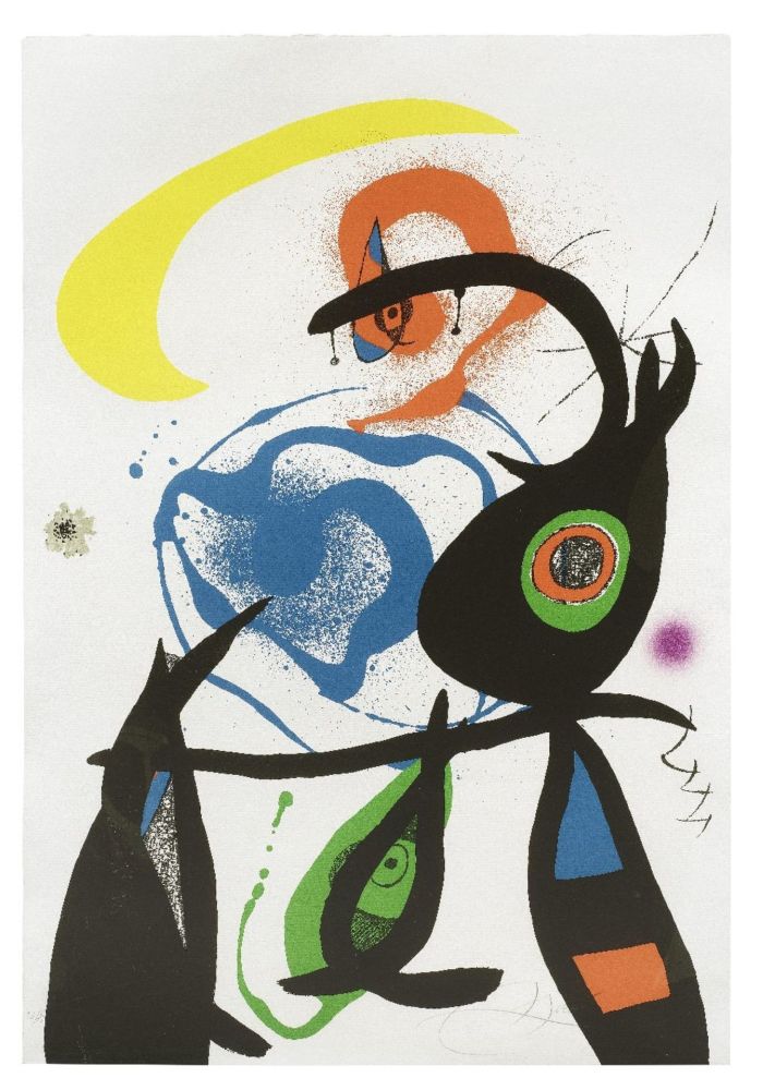 リトグラフ Miró - Oda à Joan Miró Plate 8