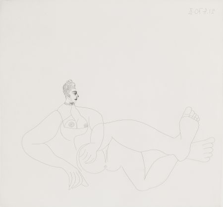 エッチング Picasso - Odalisque au collier de chien