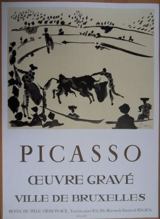 リトグラフ Picasso - Oeuvre Gravé - Bruxelles 1973
