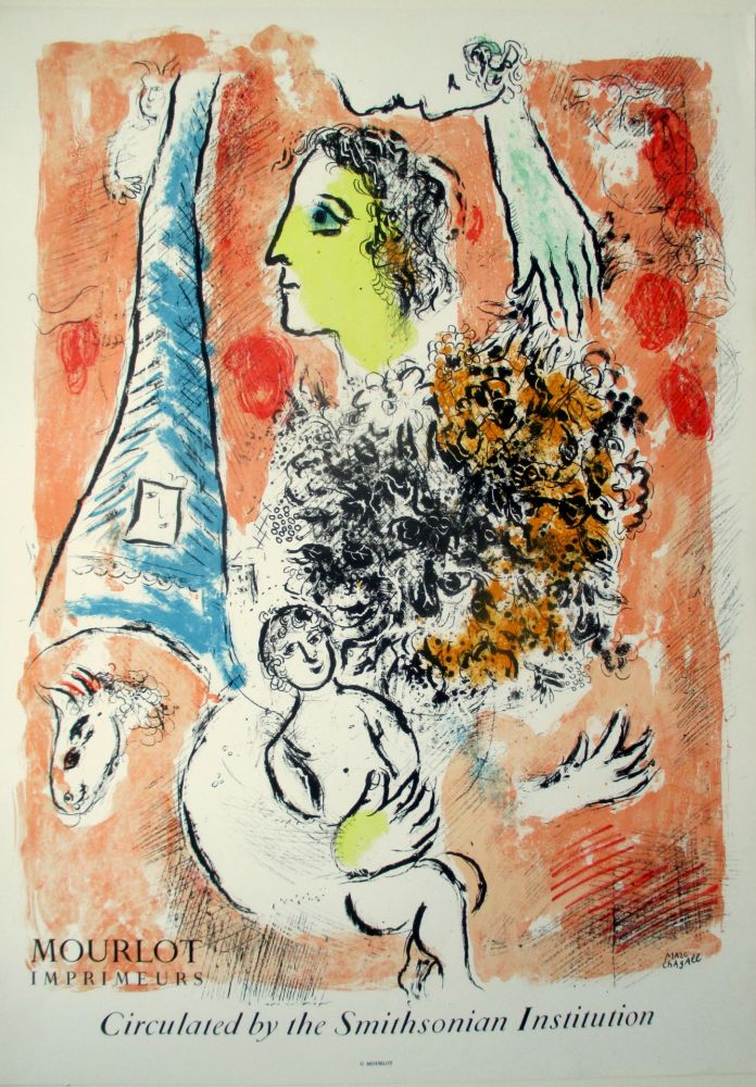 リトグラフ Chagall -  Offrande a la Tour Eiffel