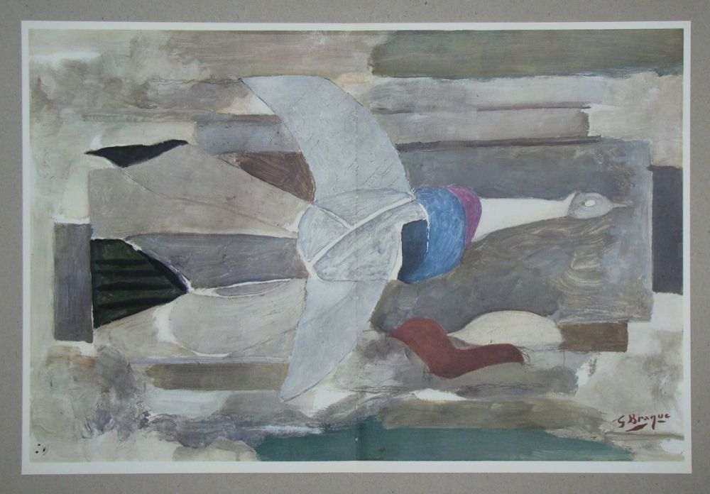 リトグラフ Braque (After) - Oiseau