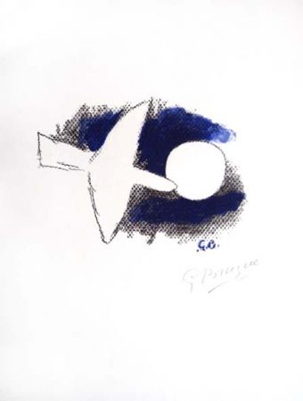 リトグラフ Braque - Oiseau devant la lune