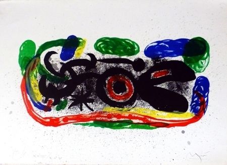 リトグラフ Miró - Oiseau mangeant du feu 