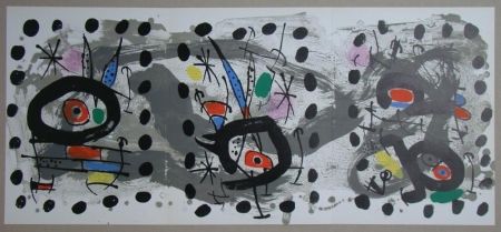 リトグラフ Miró - Oiseau solaire, oiseau lunaire, étincelles