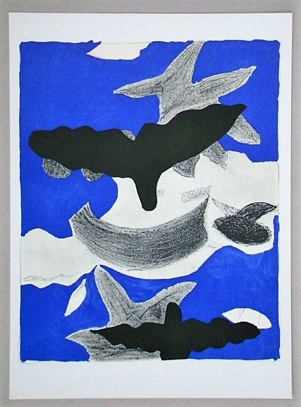 リトグラフ Braque (After) - Oiseaux