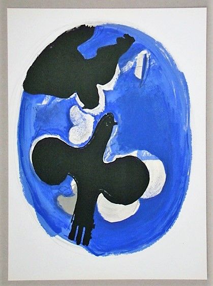 リトグラフ Braque (After) - Oiseaux Bleus