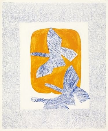 リトグラフ Braque - Oiseaux en vol