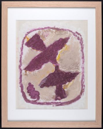 リトグラフ Braque - Oiseaux Fulgurants, 1963 - Framed