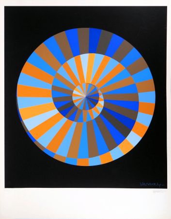シルクスクリーン Vasarely - Olympia, Ciel et Soleil (composition cinétique)