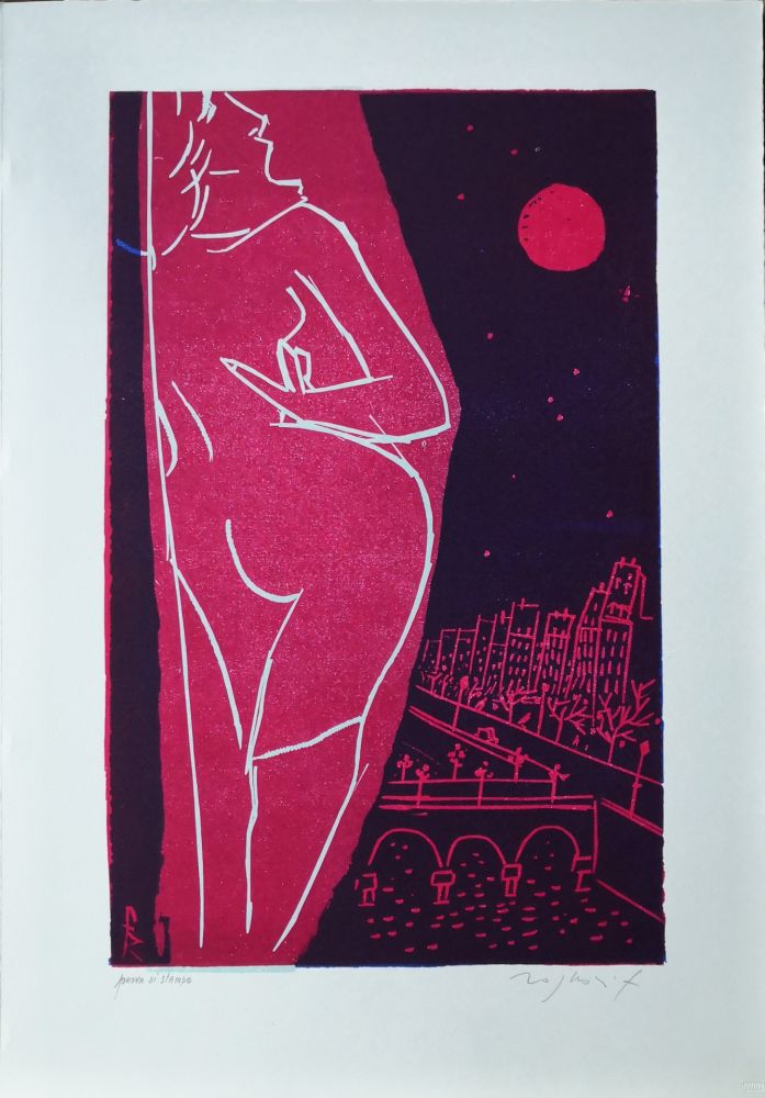 リノリウム彫版 Rognoni - Omaggio a Edith Piaf