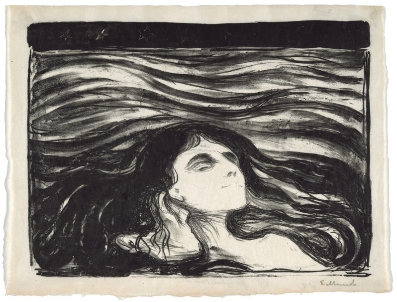 リトグラフ Munch - On the waves of love