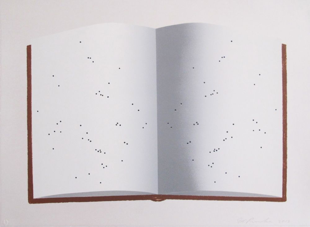 リトグラフ Ruscha - Open Book With Worm Holes