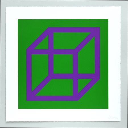 リノリウム彫版 Lewitt - Open Cube in Color on Color Plate 30