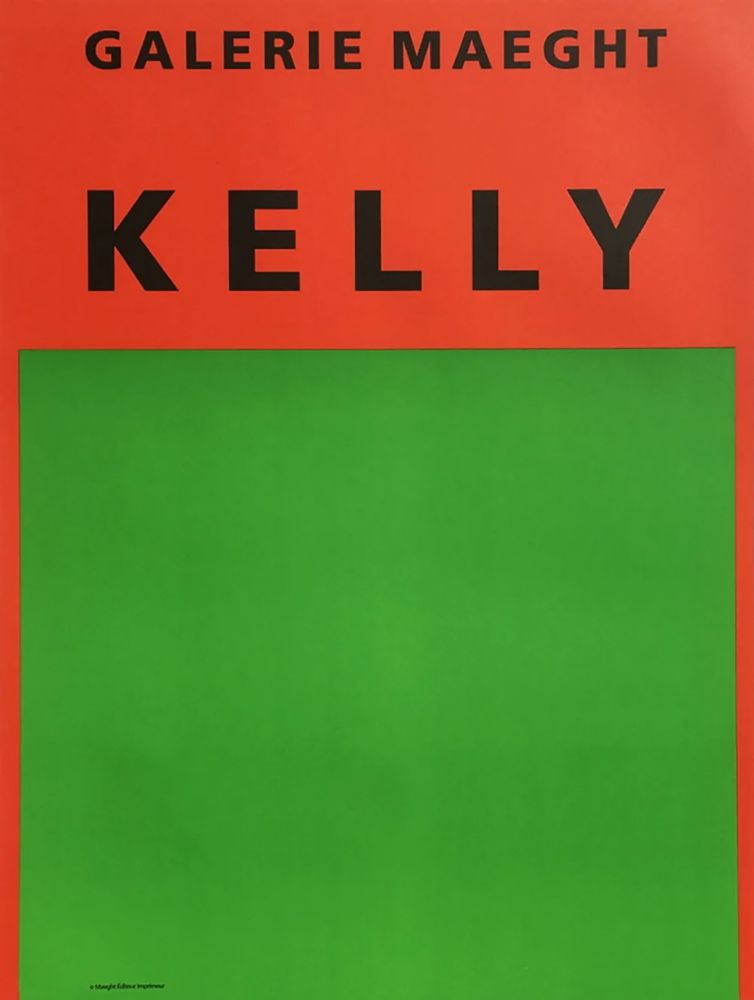 リトグラフ Kelly - ORANGE ET VERT. Afiiche lithographie originale (1964).