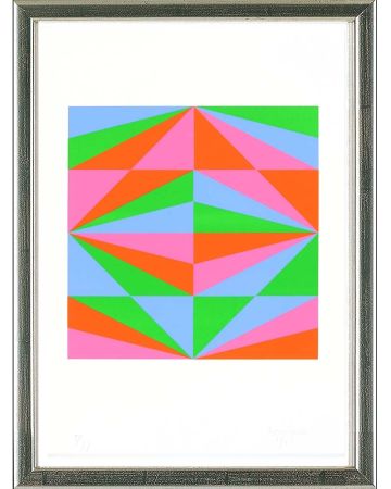 シルクスクリーン Bill - O.T. (azurblau, grün, rosa, orange), 1965