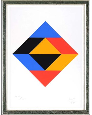 シルクスクリーン Bill - O.T., Rhombus blau-gelb-rot-schwarz, 1970