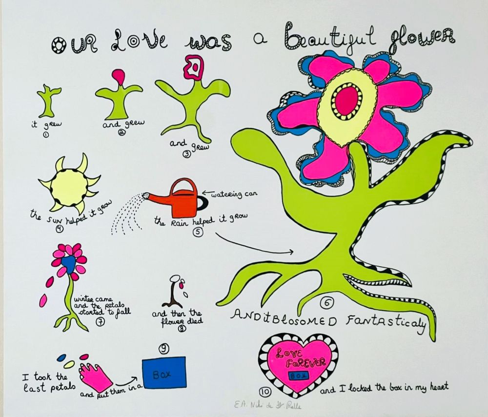 シルクスクリーン De Saint Phalle - Our Love was a beautiful flower 