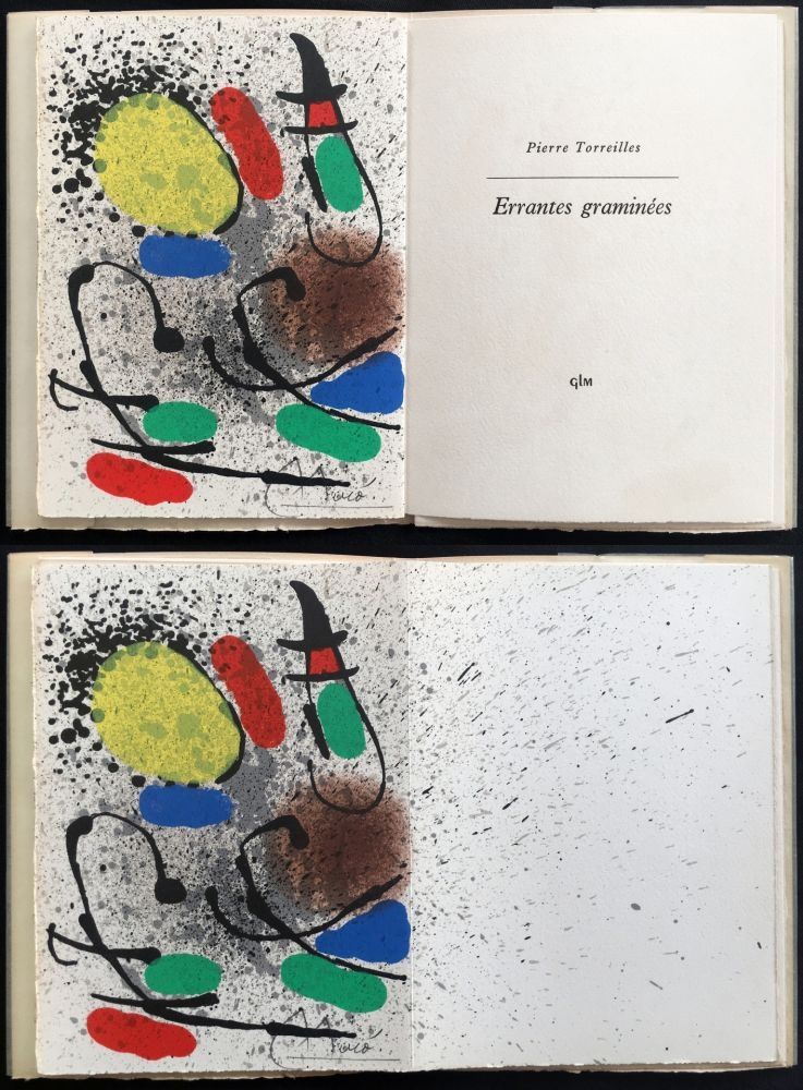 挿絵入り本 Miró - P. Torreilles : ERRANTES GRAMINÉES. Lithographie originale signée (1971)