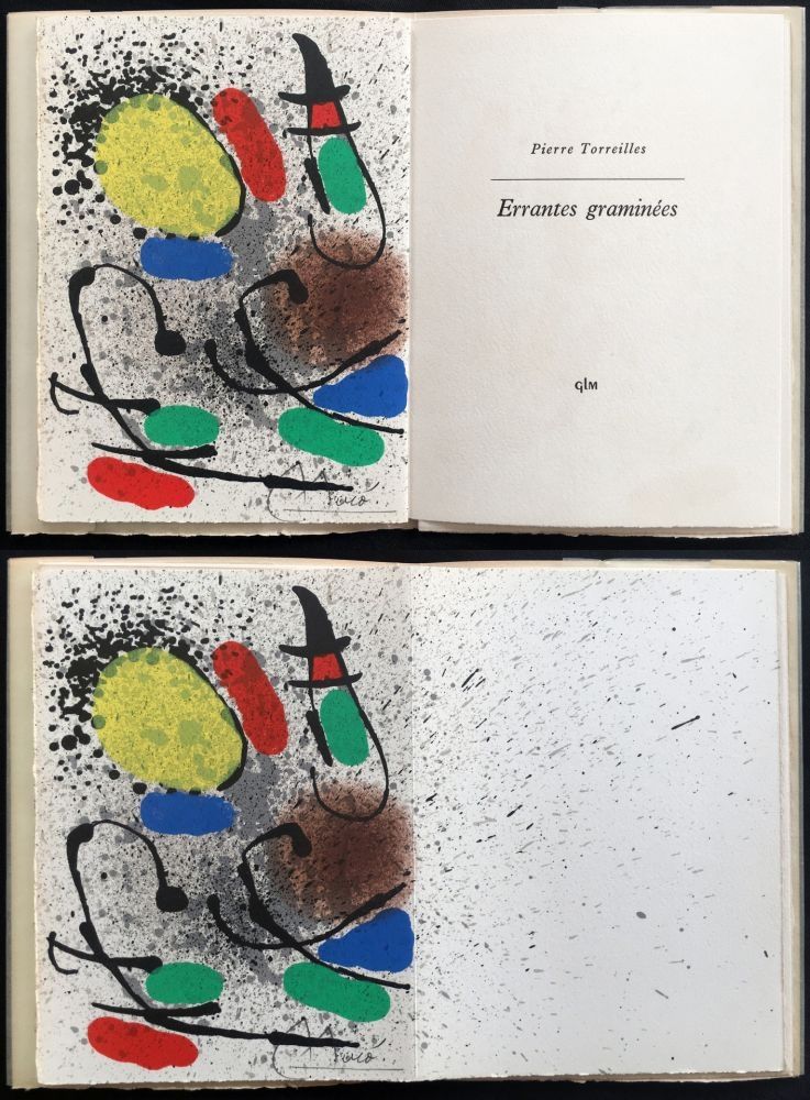 挿絵入り本 Miró - P. Torreilles : ERRANTES GRAMINÉES.Une lithographie originale signée (1971)