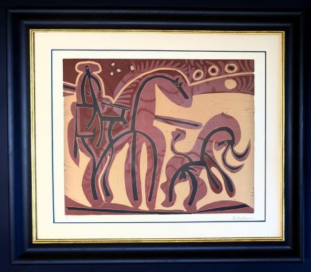 技術的なありません Picasso - Pablo Picasso (1881-1973) - Picador et Taureau - Linocut in colors on Arches paper - 1959
