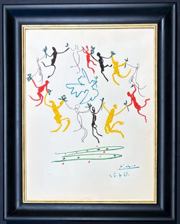 リトグラフ Picasso - Pablo Picasso (1881 - 1973) - La ronde de la jeunesse - Color lithograph on cardboard - 1961