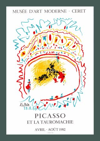 リトグラフ Picasso - Pablo Picasso: 'Et la Tauromachie' 1982 Offset-lithograph