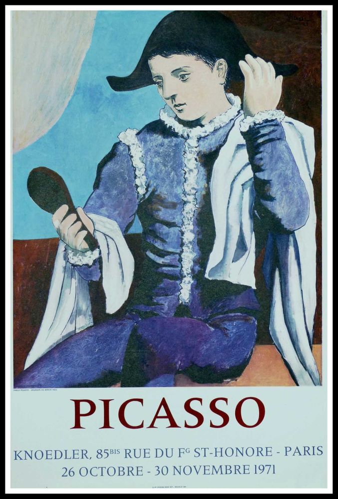 掲示 Picasso - PABLO PICASSO GALERIE KNOEDLER L'ARLEQUIN AU MIROIR 