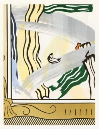多数の Lichtenstein - Painting in a Gold Frame