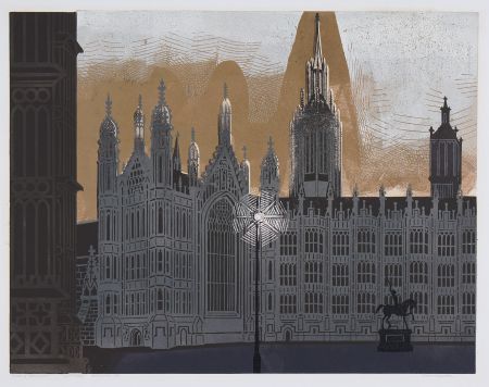 リノリウム彫版 Bawden - Palace of Westminster 